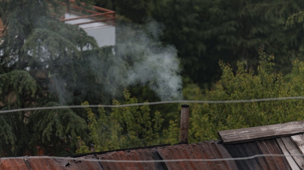 Tin rooftops in a Himachali village